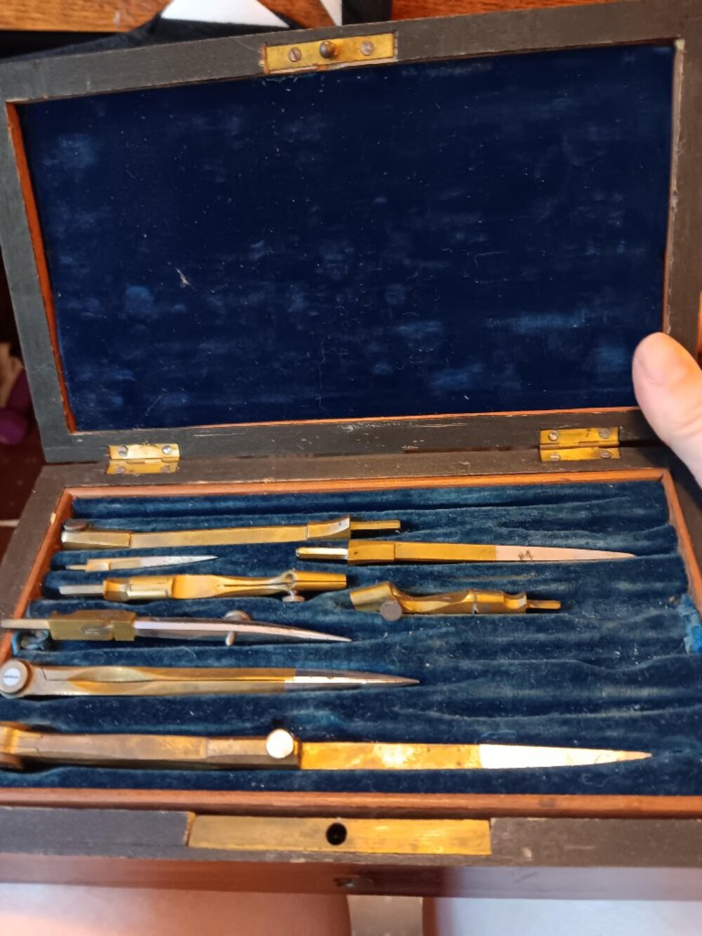 Antique Vintage Drawing Drafting SET (Original wooden box) AWESOME! **READ***